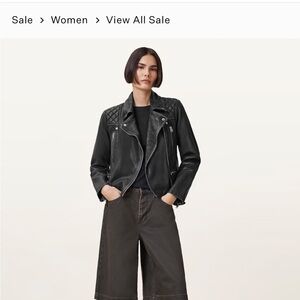 All Saints distressed leather jacket, size 4
